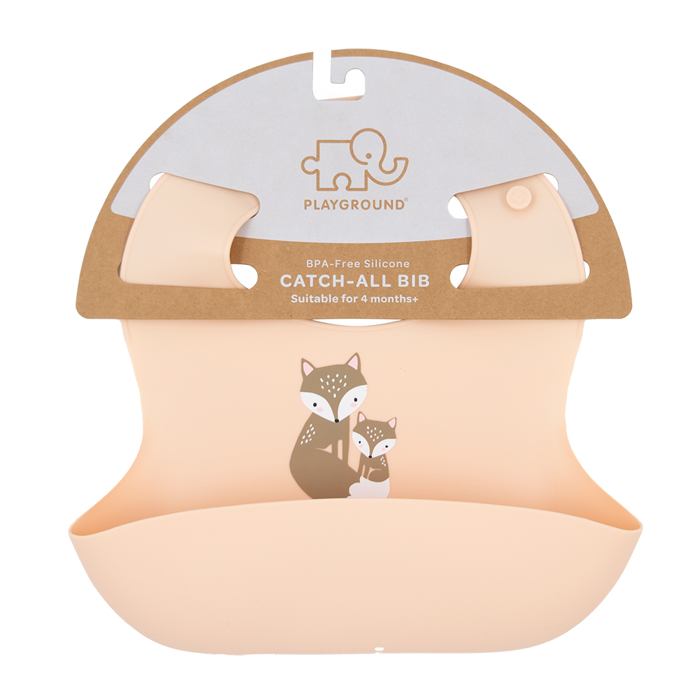 Silicone Bib - Fox/Blush