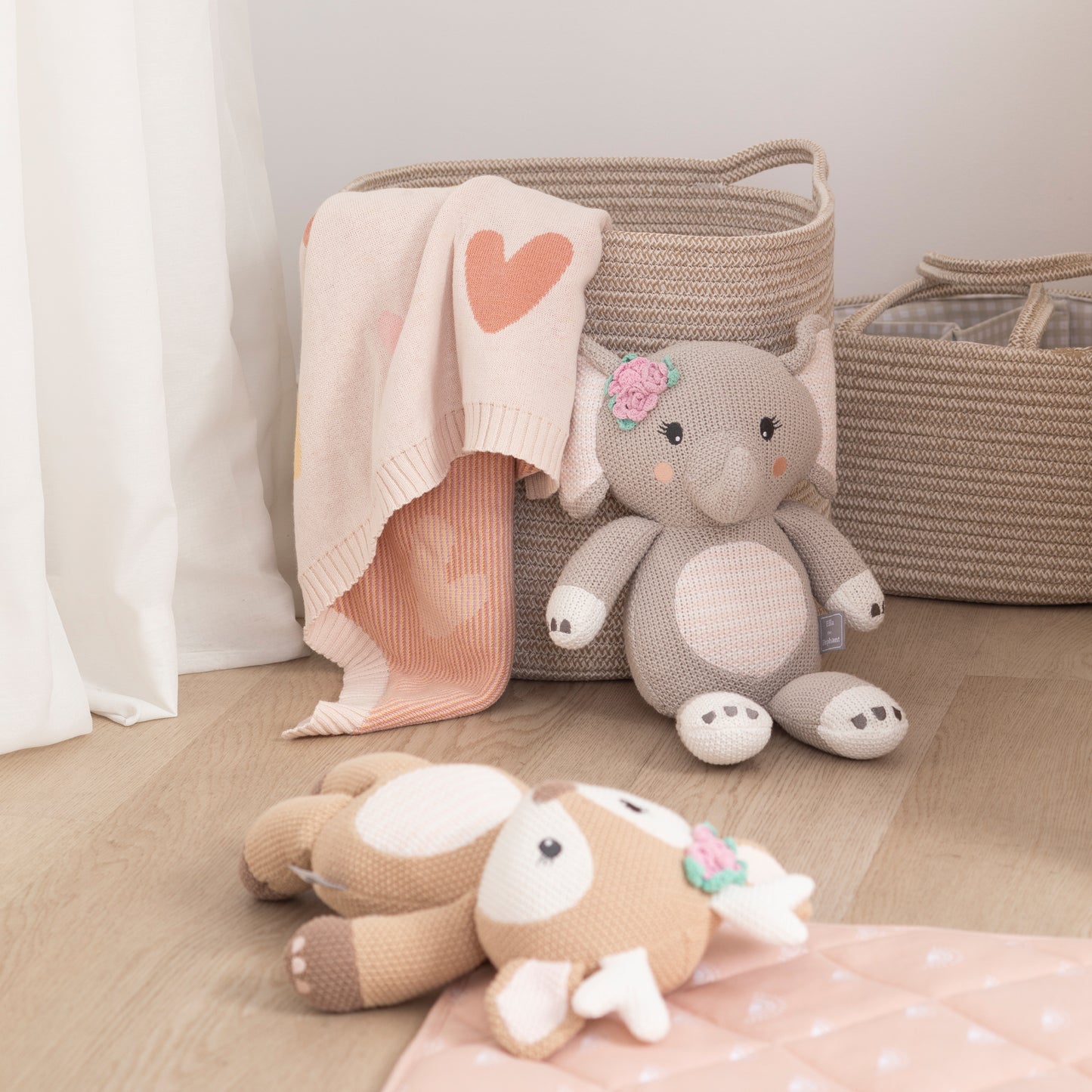 Medium 100% Cotton Rope Hamper - Natural