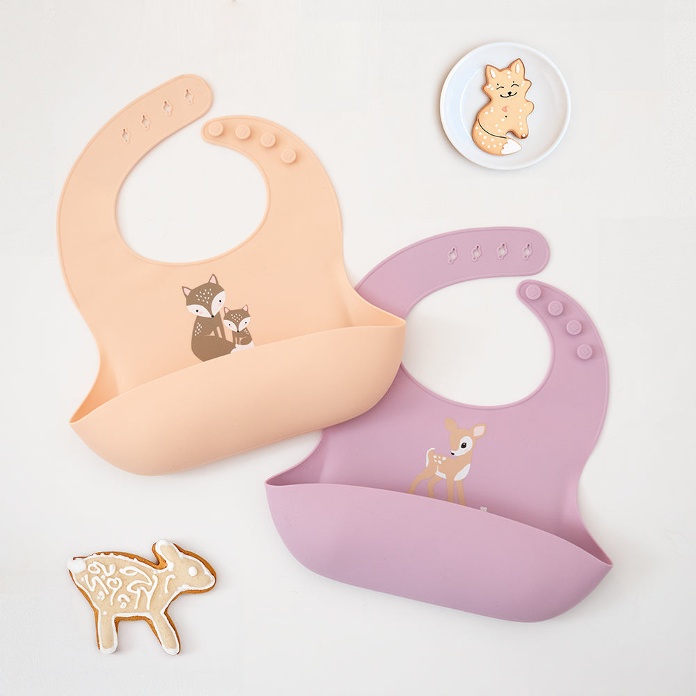 Silicone Bib - Fawn/ Lilac