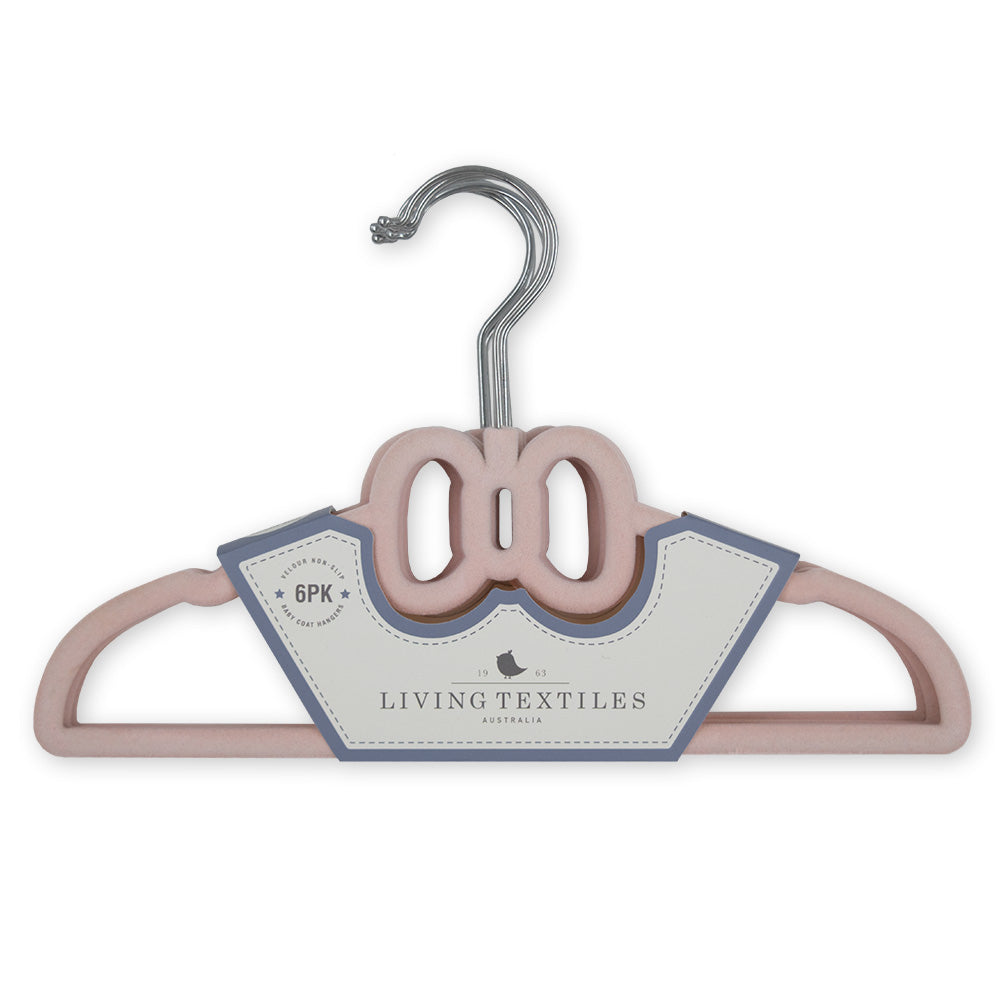 6pk Baby Coat Hanger- Pink Bow