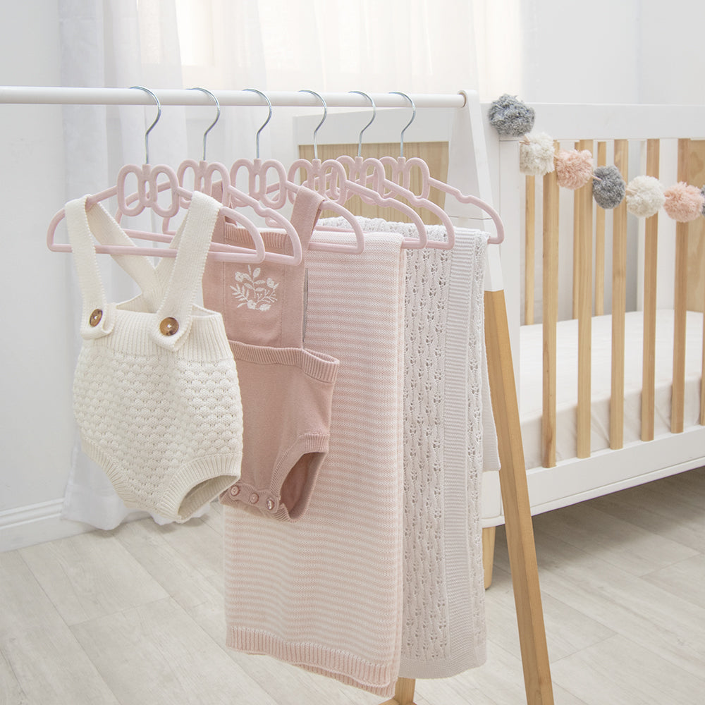 6pk Baby Coat Hanger- Pink Bow