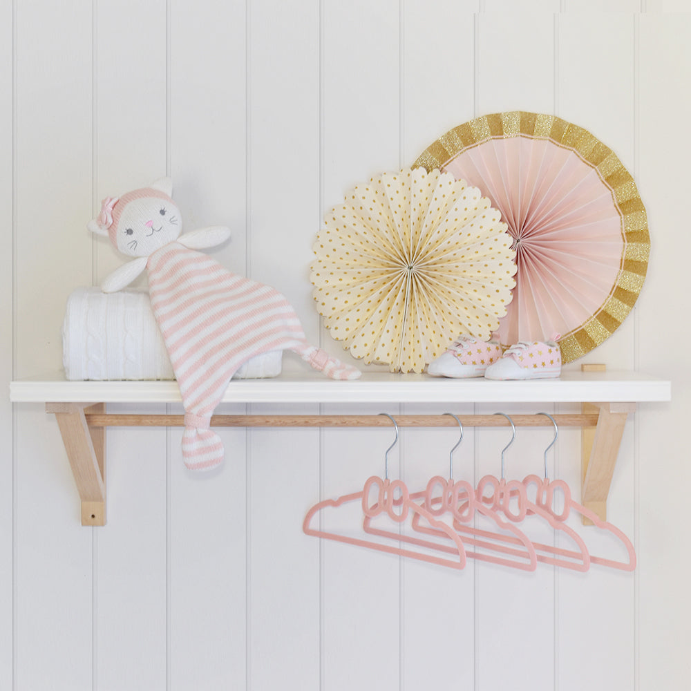 6pk Baby Coat Hanger- Pink Bow