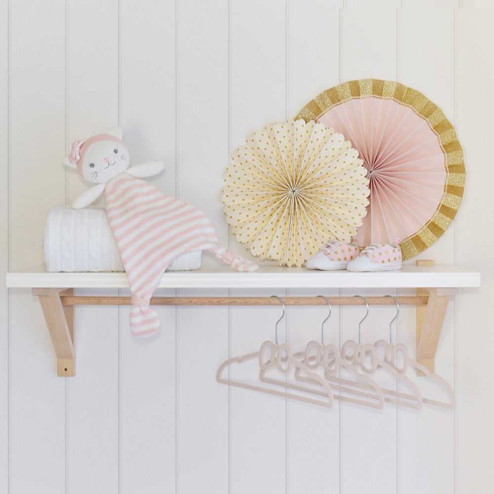 6pk Baby Coat Hanger- Pink Bow