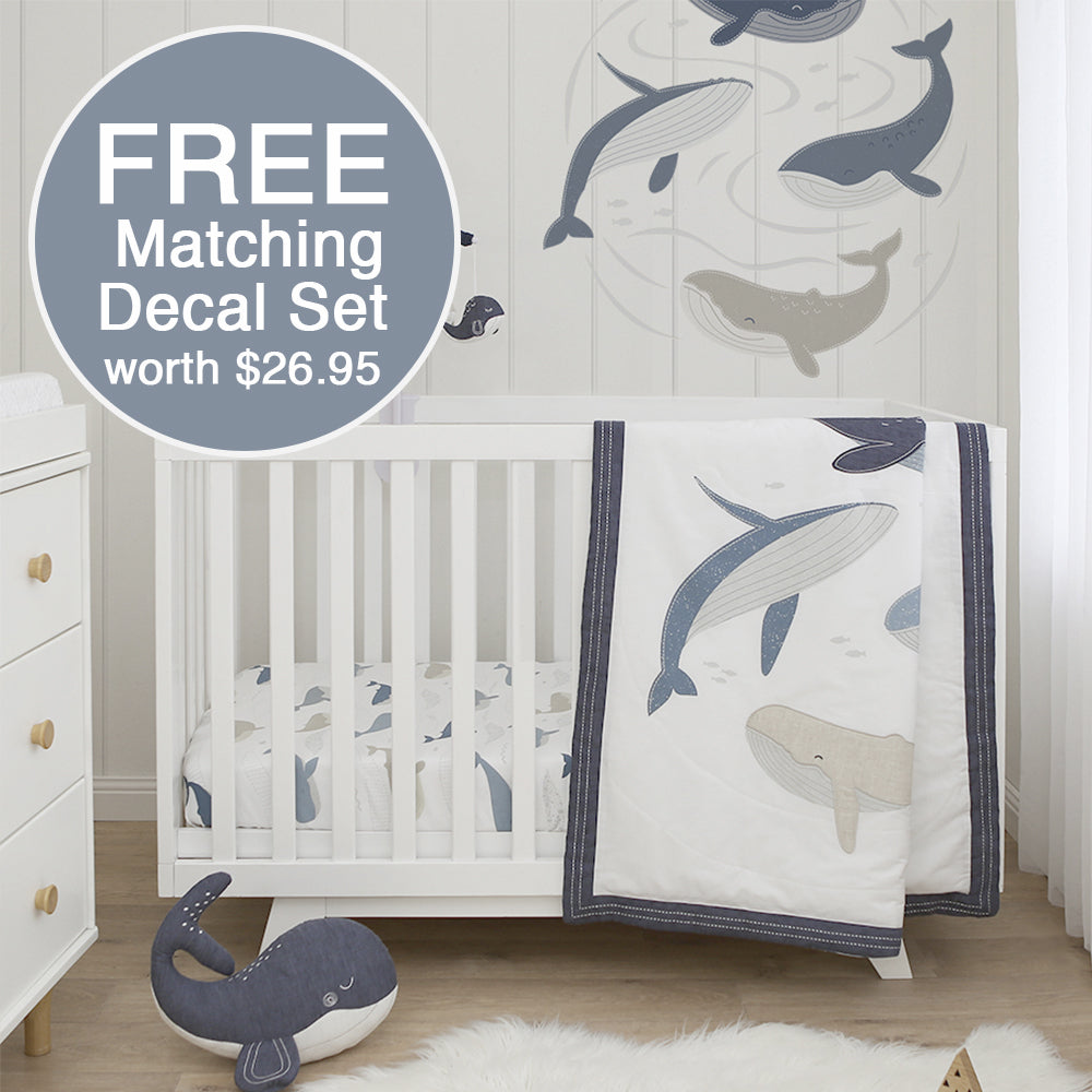 4-piece Nursery Set - Oceania + Free matching decal set