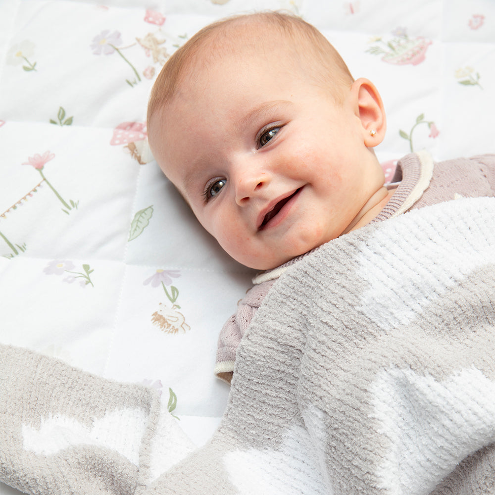 Chenille Blanket - Grey Clouds