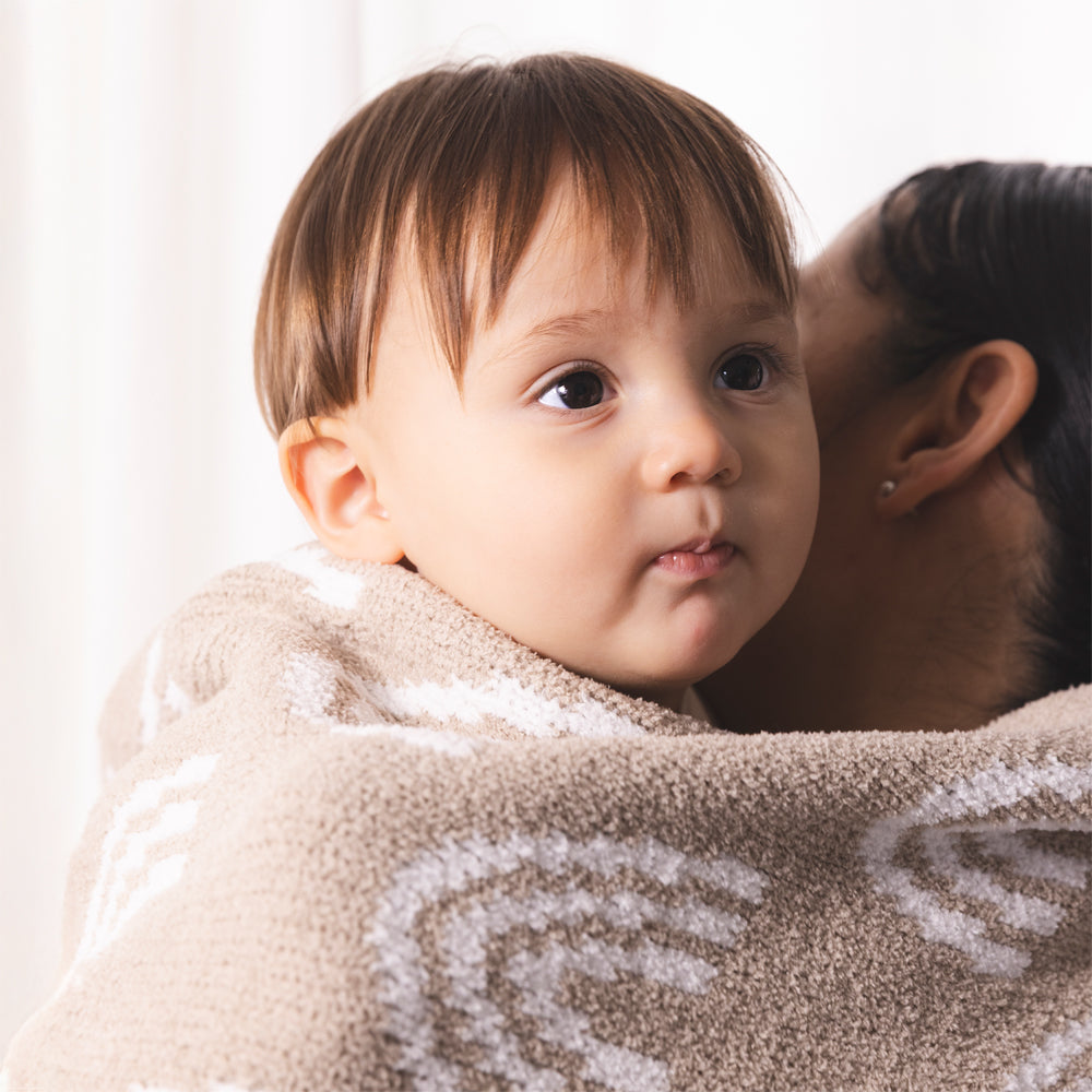 Chenille Blanket - Rainbow Taupe