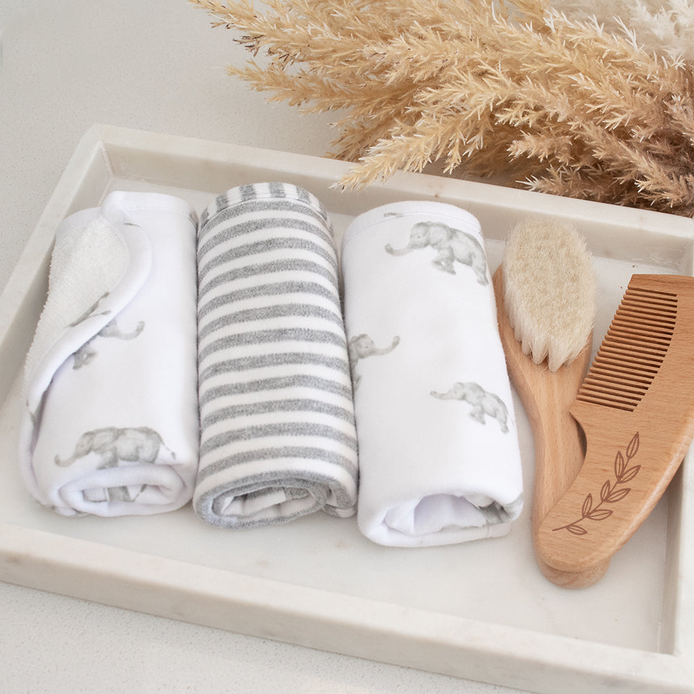 3pk Washcloths - Watercolour Elephant