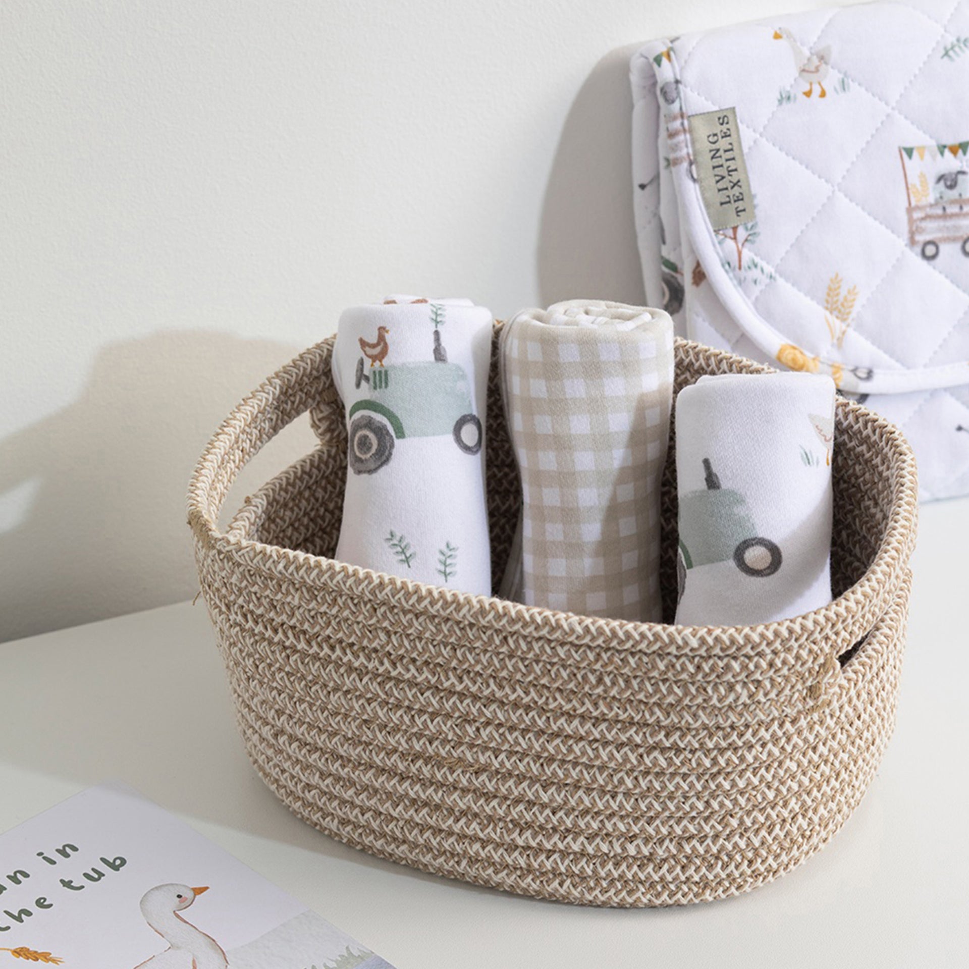 100% Cotton Rope 3pc Nursery Storage Set- Natural