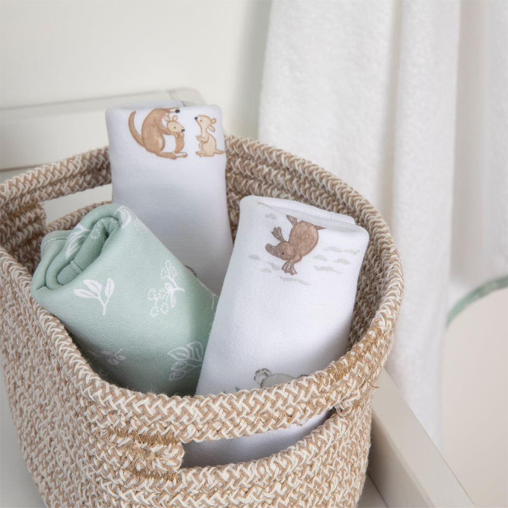 3 Pack Organic Wash Cloths - Australiana