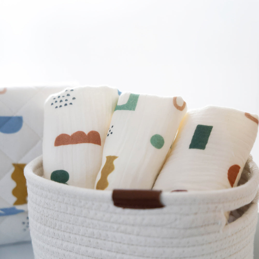 3 Pack Muslin Wash Cloths - Geo Mod