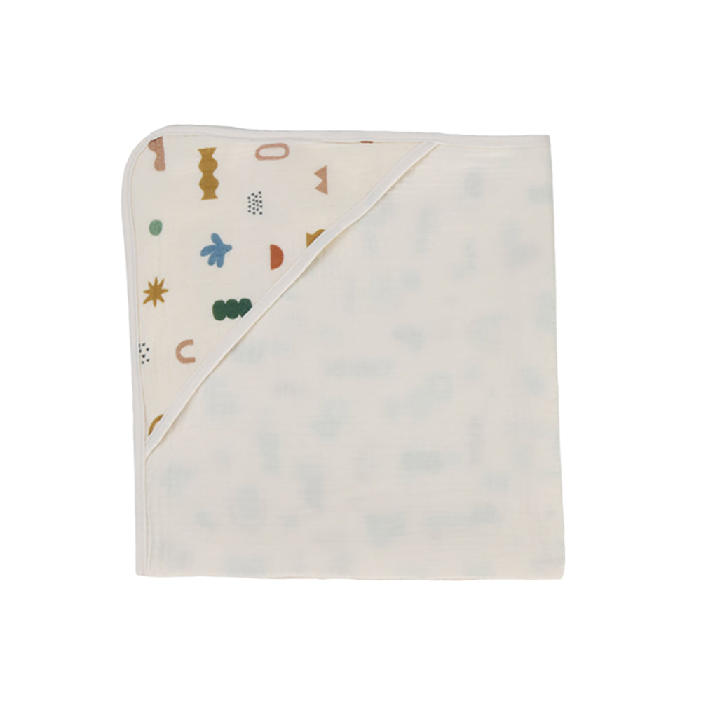 Muslin Hooded Towel - Geo Mod
