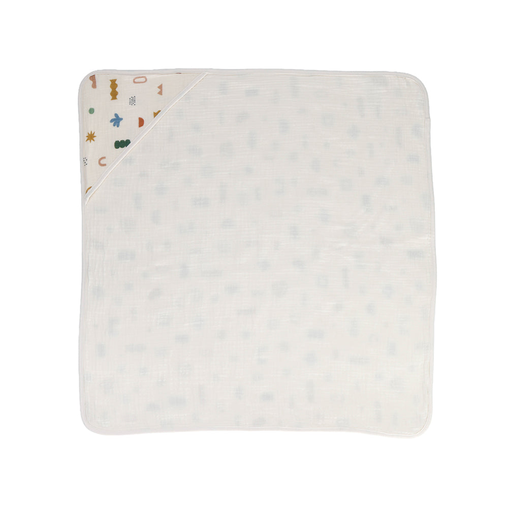 Muslin Hooded Towel - Geo Mod