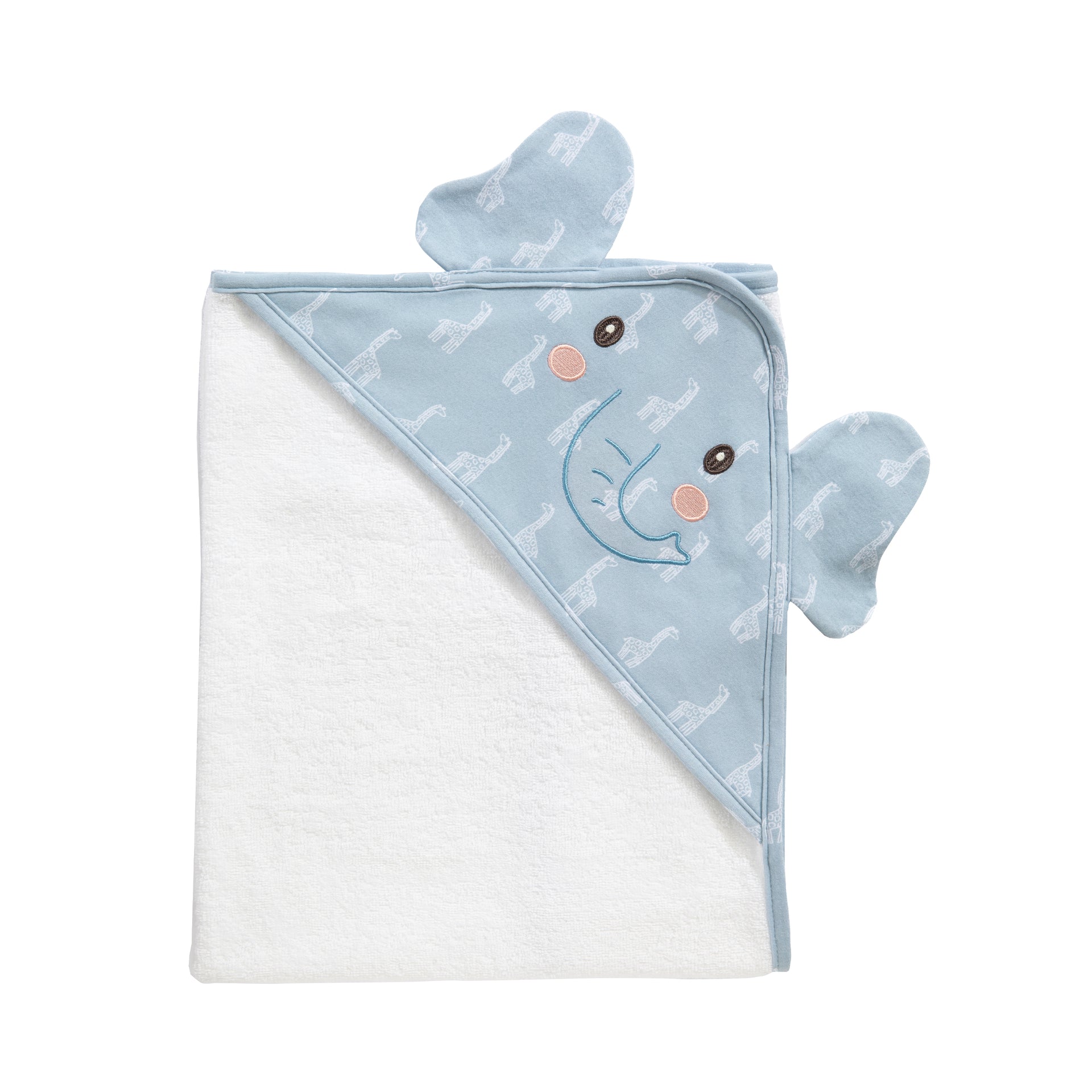 Organic Hooded Towel - Wild Safari/Elephant
