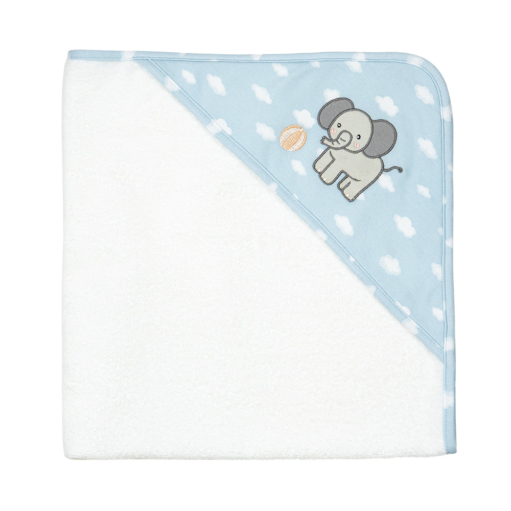 Organic Hooded Towel - Elephant Playtime