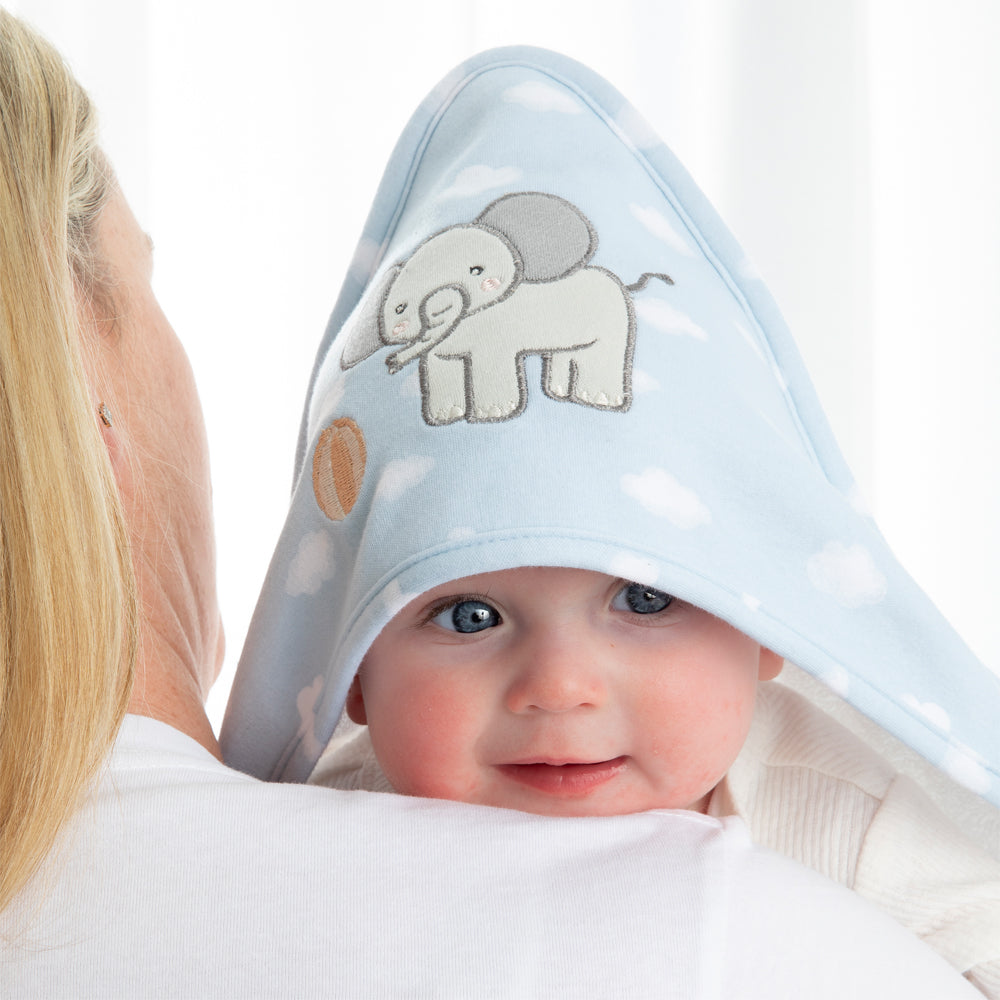 Organic Hooded Towel - Elephant Playtime