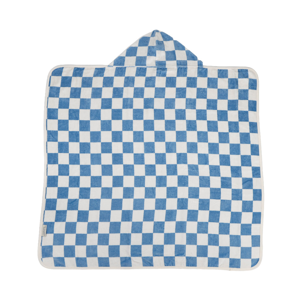 Hooded Towel - Checkered Blue