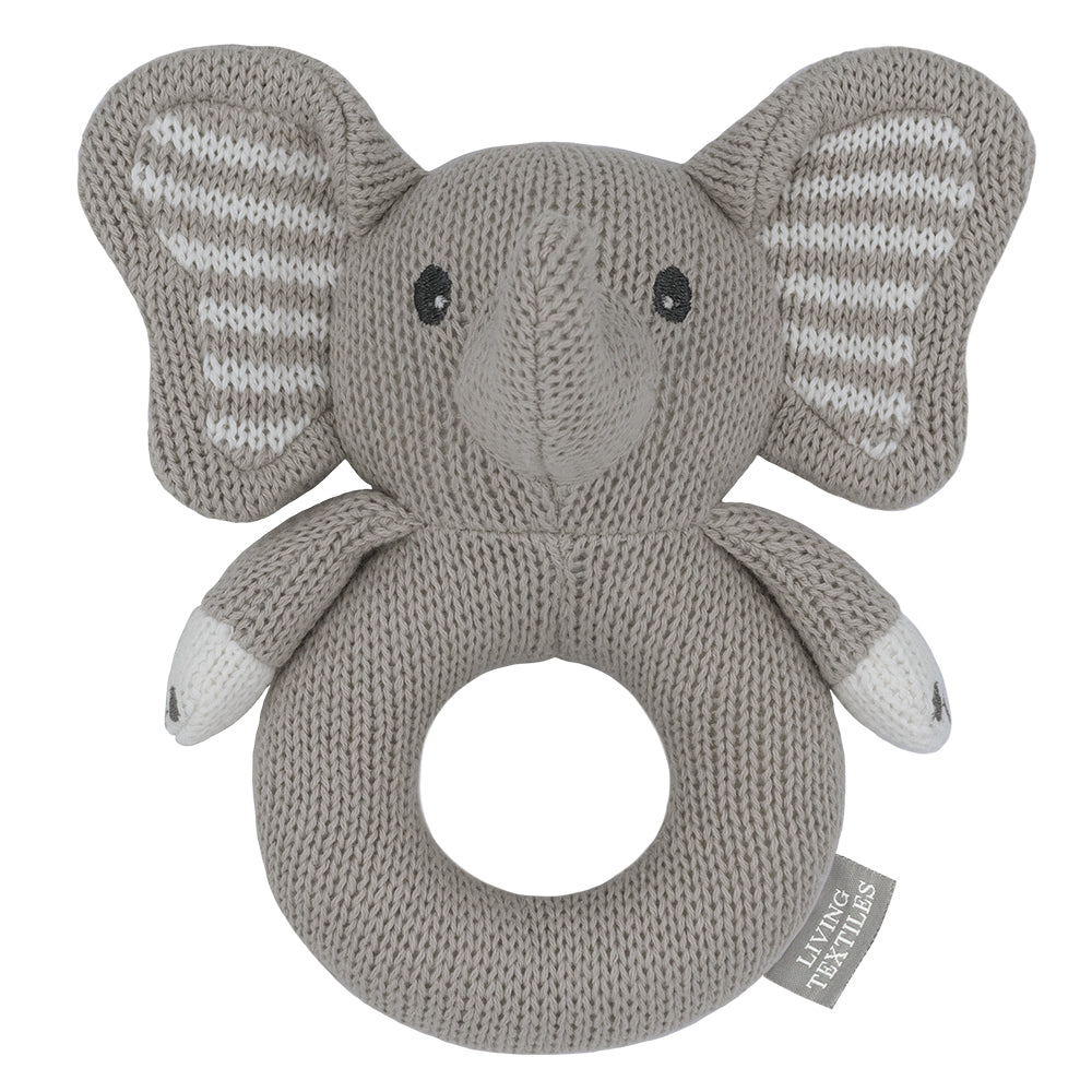Mason the Elephant Knitted Rattle