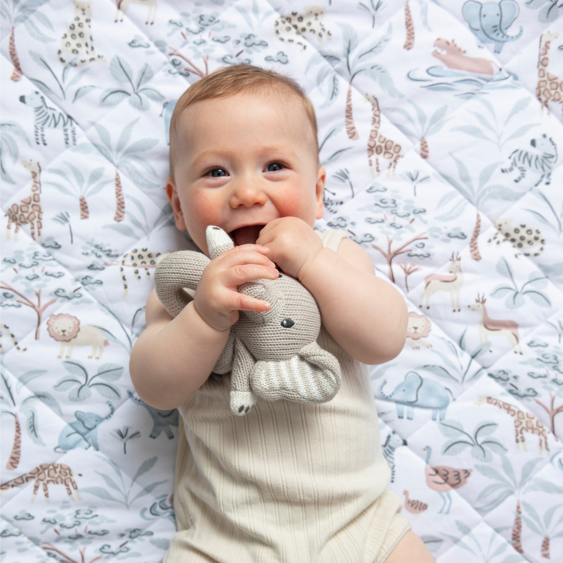 Mason the Elephant Knitted Rattle