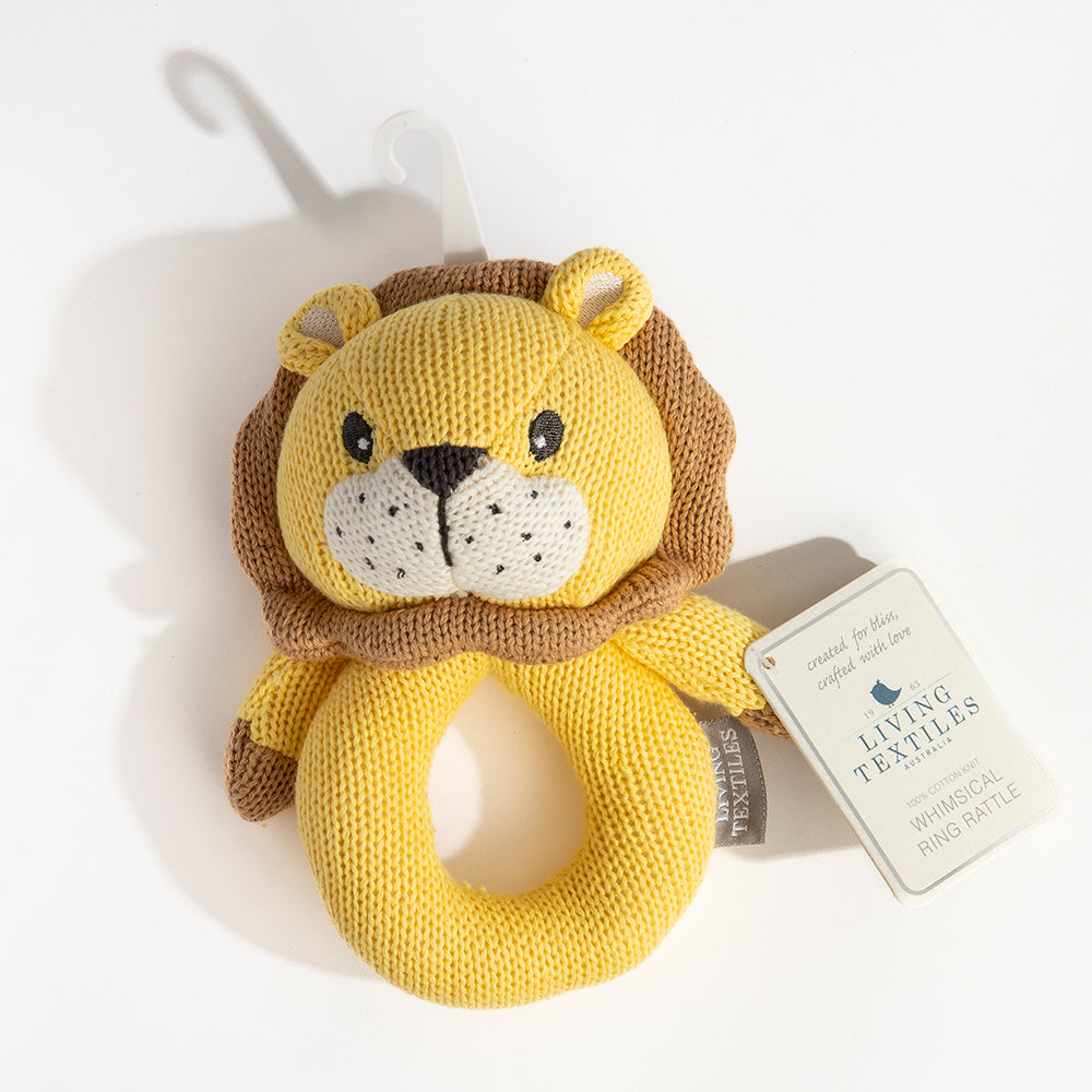 Leo the Lion Knitted Rattle