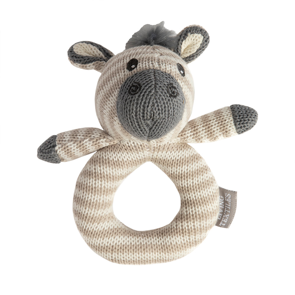 Zac the Zebra Knitted Rattle