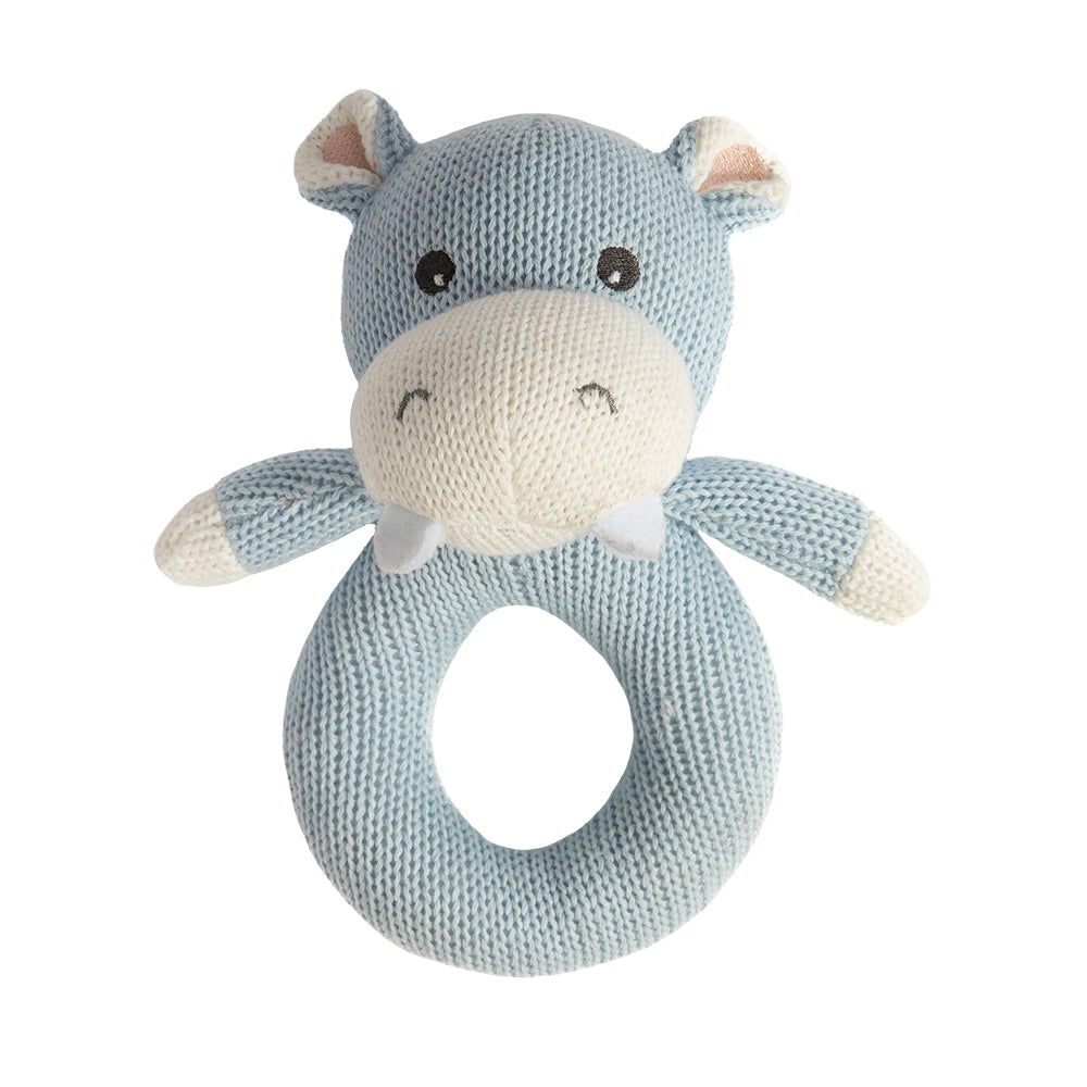 Henry the Hippo Knitted Rattle