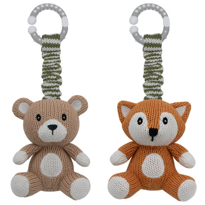 2pk Stroller Toy - Bear & Fox