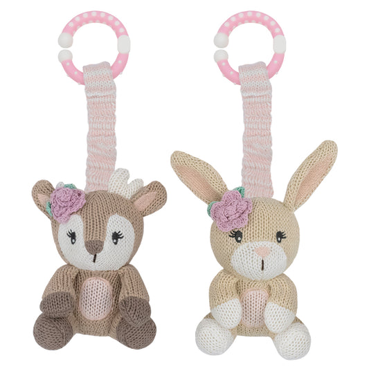 2pk Stroller Toys - Fawn & Bunny