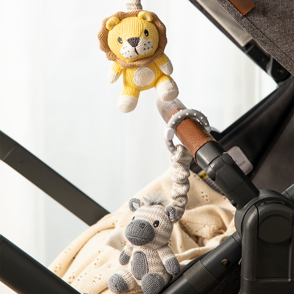 2pk Stroller Toys - Zebra & Lion