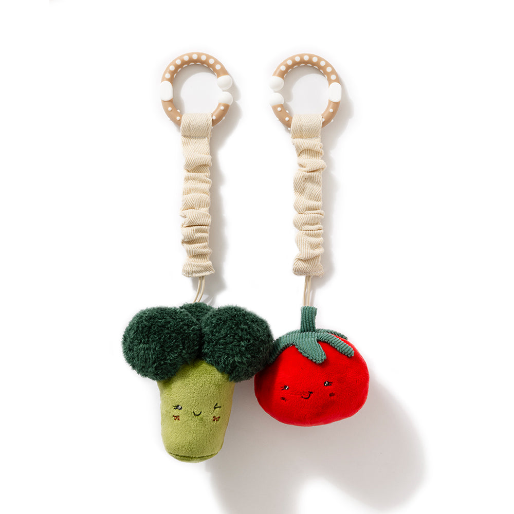 2 Pack Mini Market Brunch Stroller Toys - Broccoli & Tomato