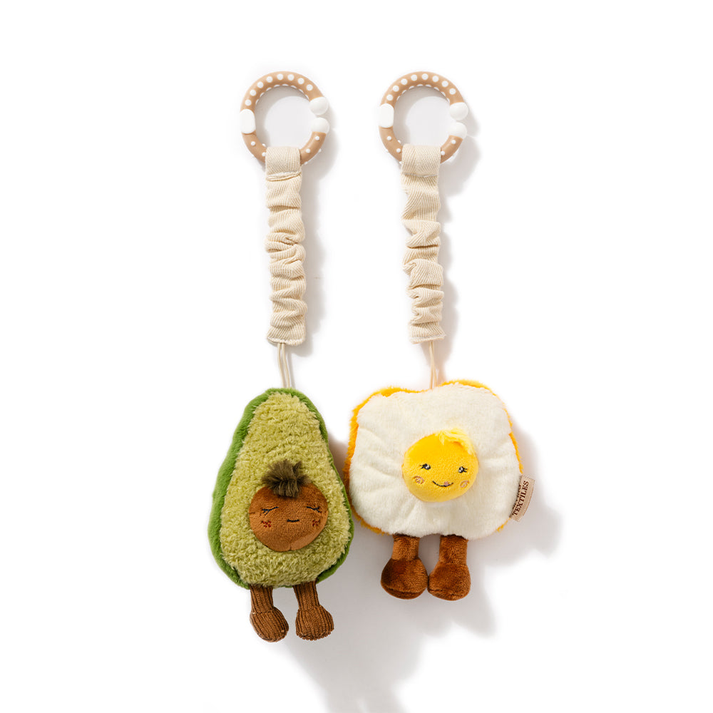 2 Pack Mini Market Brunch Stroller Toys - Avocado & Egg on Toast