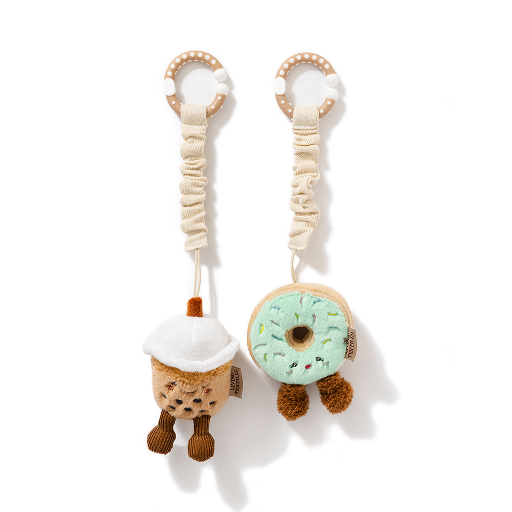 2 Pack Mini Market Brunch Stroller Toys - Boba Tea & Donut