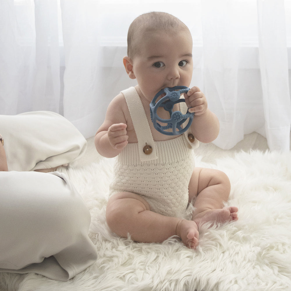 Silicone Teething Ball - Steel Blue