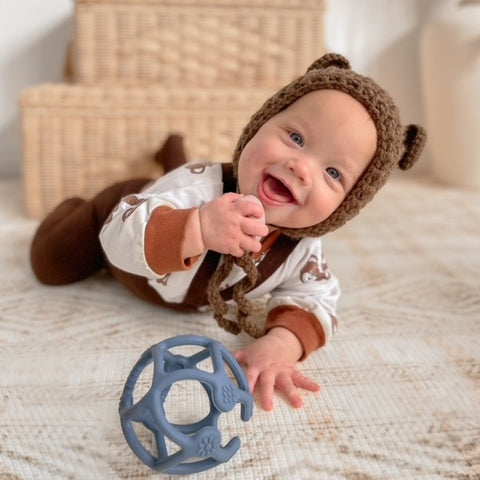 Silicone Teething Ball - Steel Blue