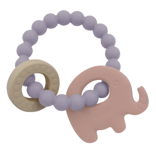 Silicone Elephant Teether Ring - Lilac