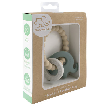 Silicone Elephant Teether - Sage