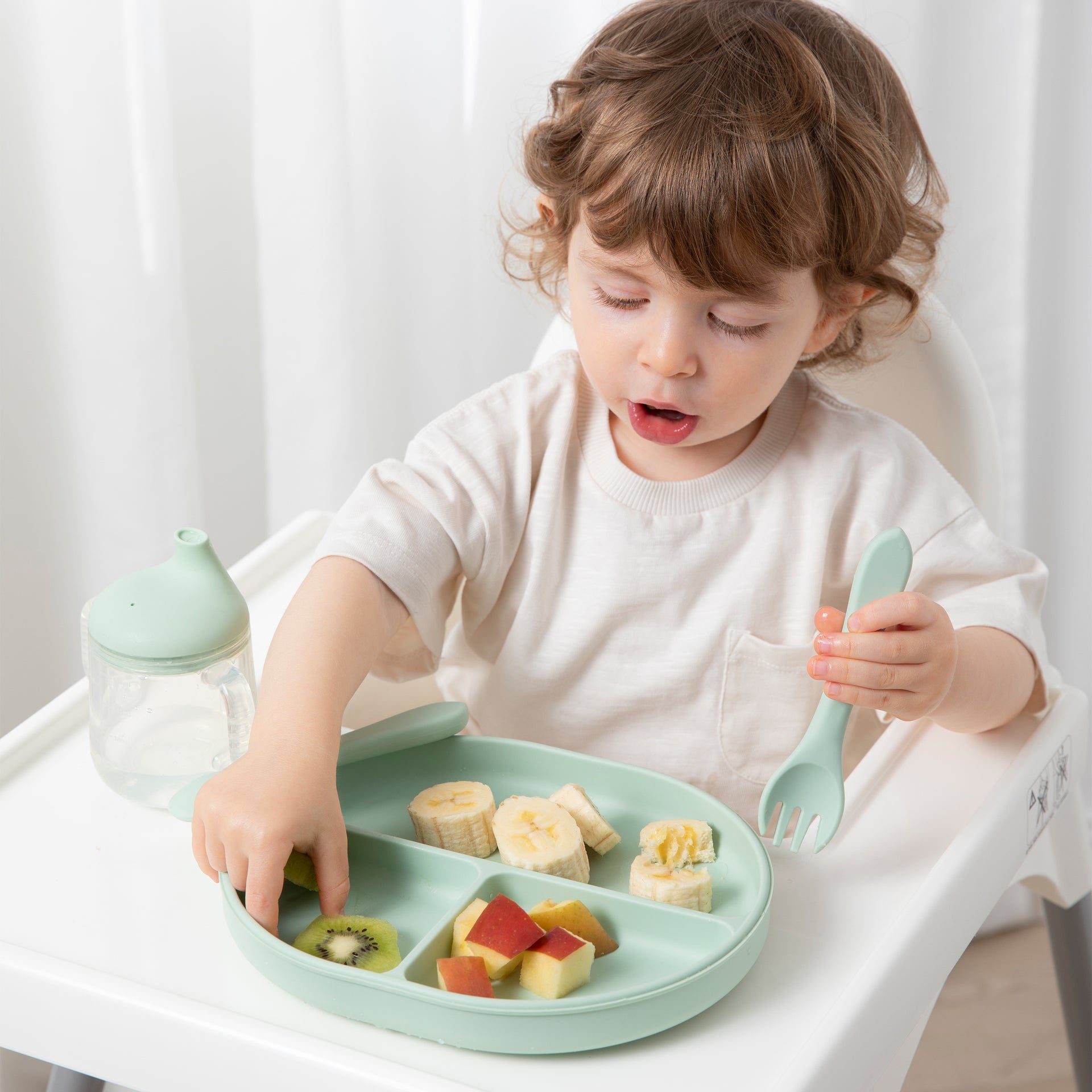 Silicone Feeding Set- Light Sage
