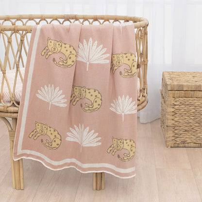 100% Cotton Knit Pram Blanket - Tropical Mia