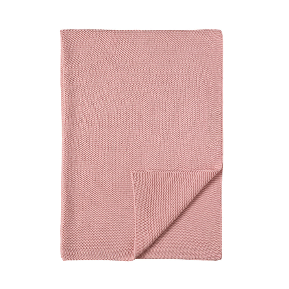 Pram Knitted Blanket - Dusty Rose
