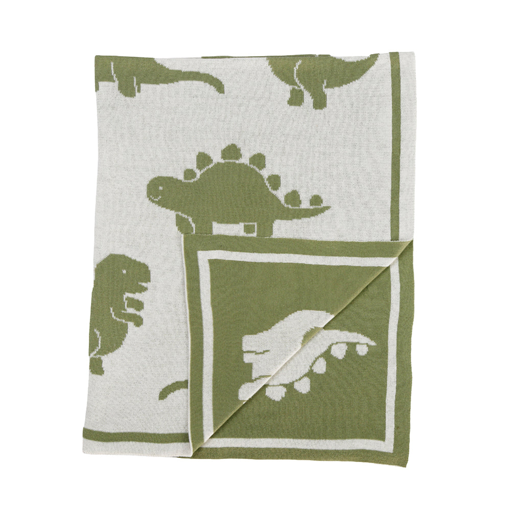 Pram Knitted Blanket - Dinosaur