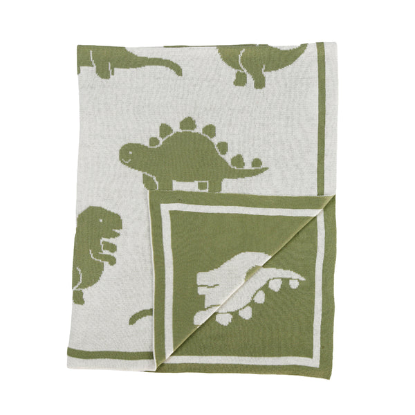 Pram Knitted Blanket - Dinosaur