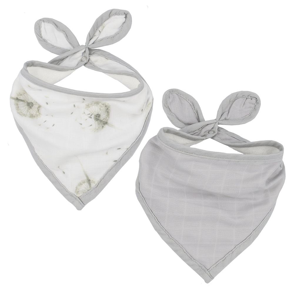 Organic Muslin 2-pack Bandana Bibs - Dandelion