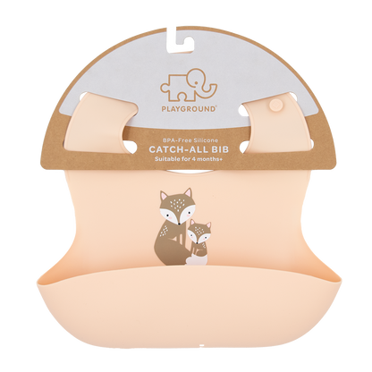 Silicone Bib - Fox/Blush