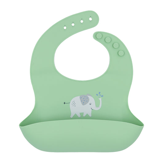 Silicone Bib - Elephant/ Sage