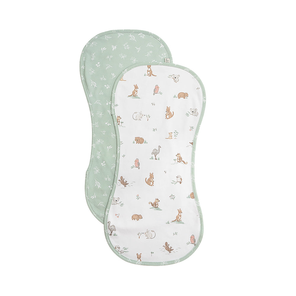 2 Pack Organic Burp Cloths - Australiana
