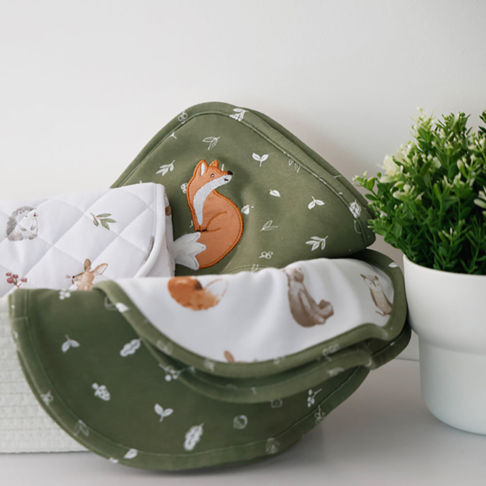 2 Pack Organic Burp Cloths - Fox & Friends