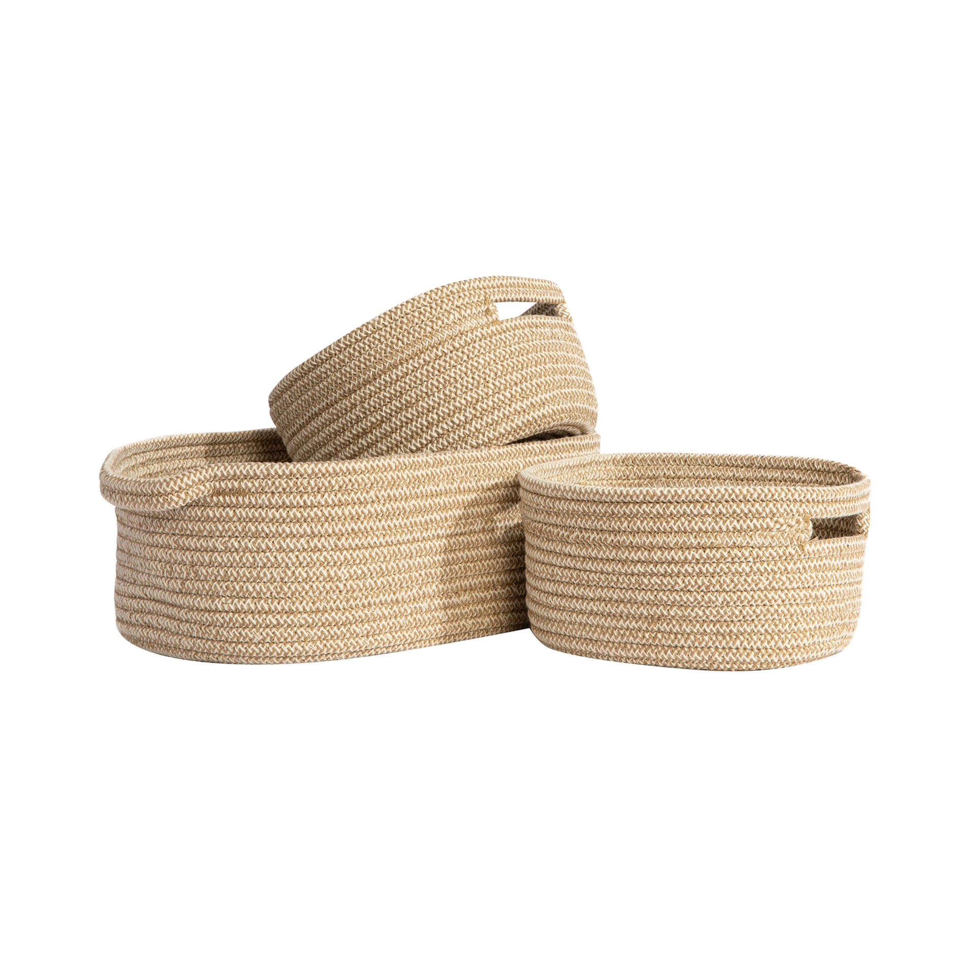 100% Cotton Rope 3pc Nursery Storage Set- Natural