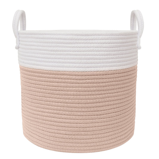 100% Cotton Rope Hamper Medium - Blush