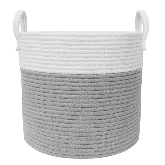 100% Cotton Rope Hamper Medium - Grey