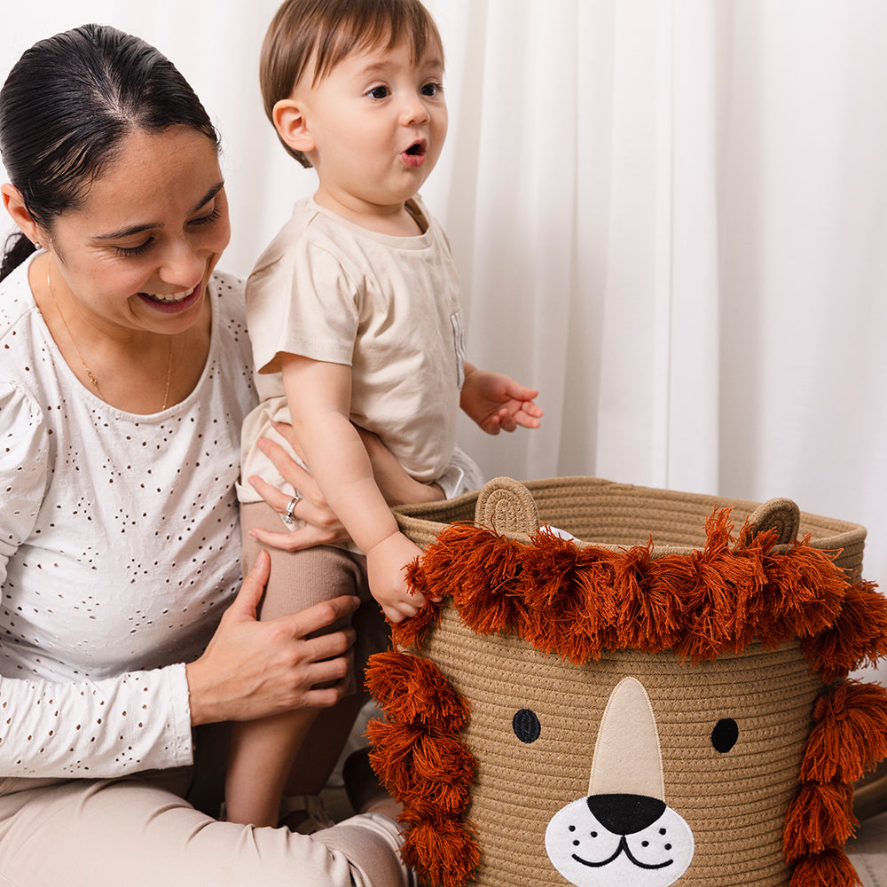 Cotton Rope Animal Hamper - Lion