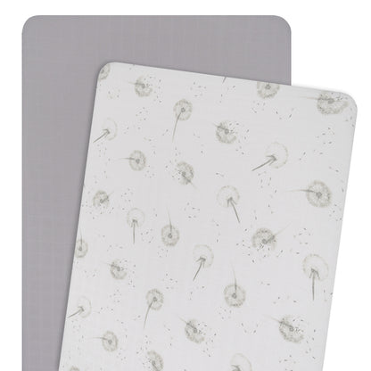 2pk Organic Muslin Bassinet Fitted Sheet - Dandelion